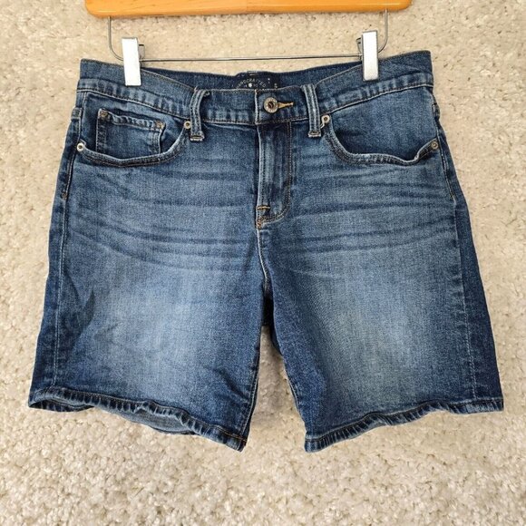 Lucky Brand Roll-Up Jean Shorts Women 6 Blue Denim Casual Cuffed Summer Jorts - Picture 1 of 15